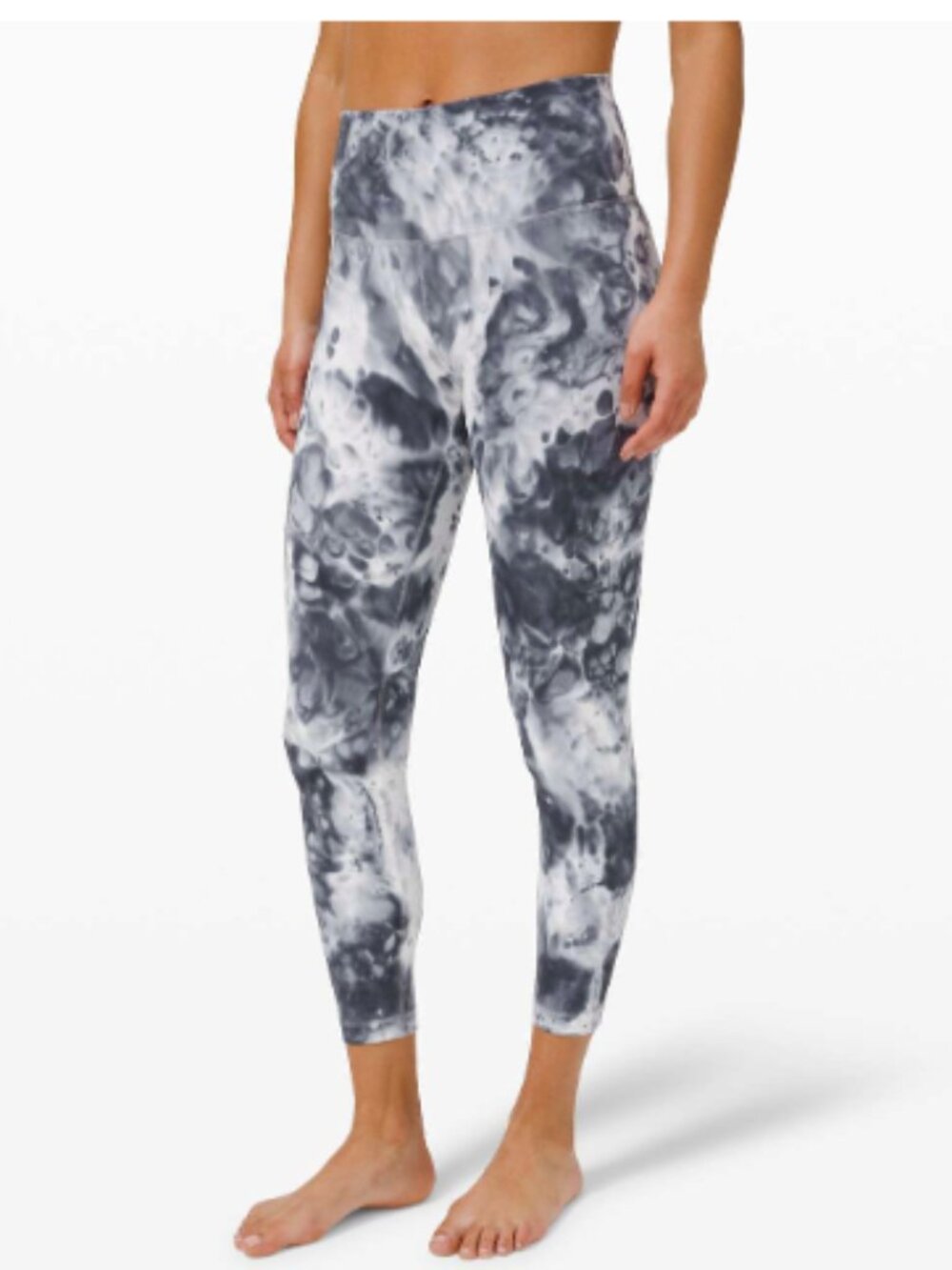 Lululemon Wunder Under High-Rise Tight 25" Luxtreme Marble Dye Classic Navy sz 6